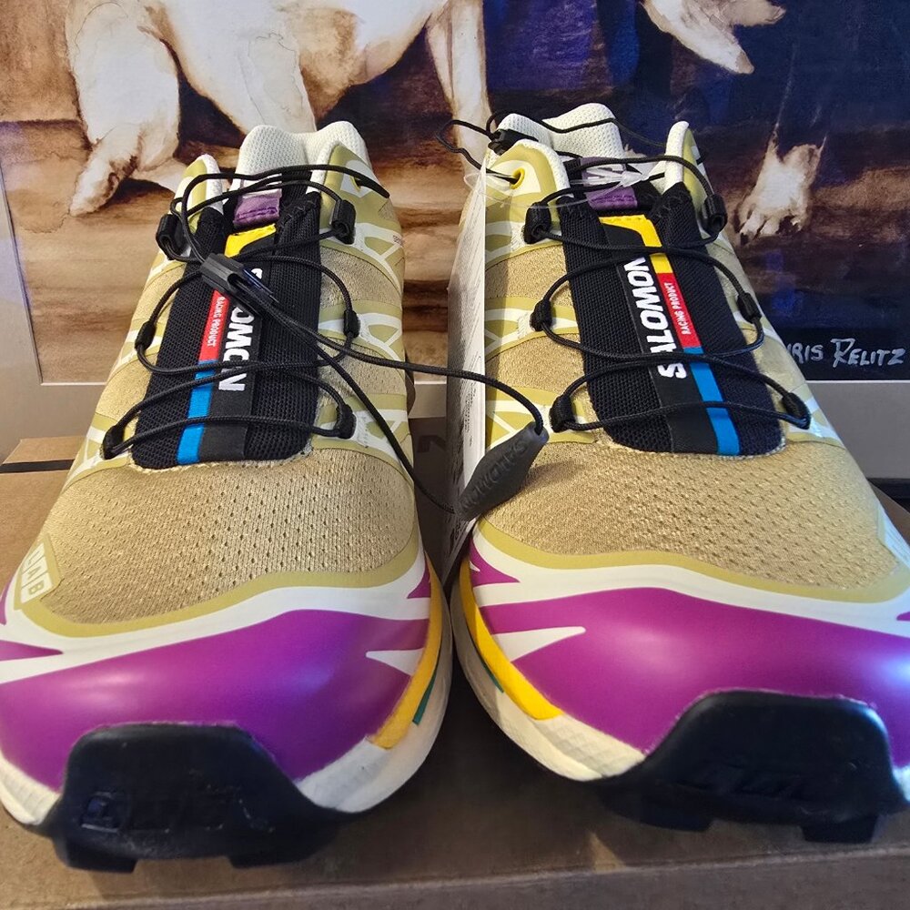 Salomon XT-6 Antique Gold/Transparent Yellow L47886500 Hiking Shoes Mens US 10.5 - Picture 10 of 16